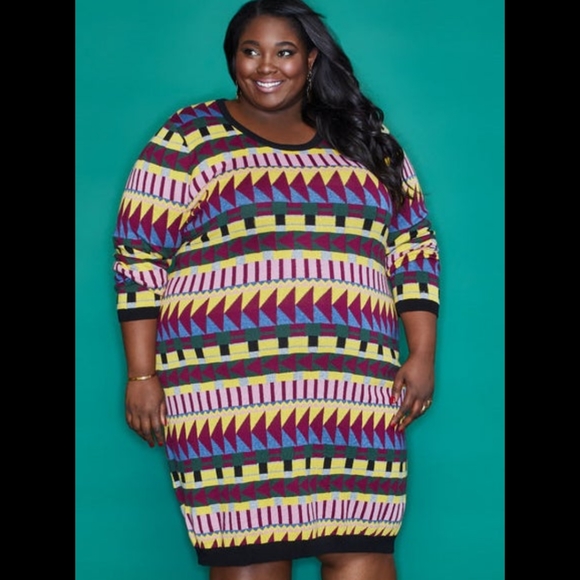 Eloquii Dresses & Skirts - Eloquii Printed Sweater Dress